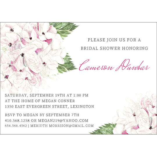 Pink Hydrangea Invitations
